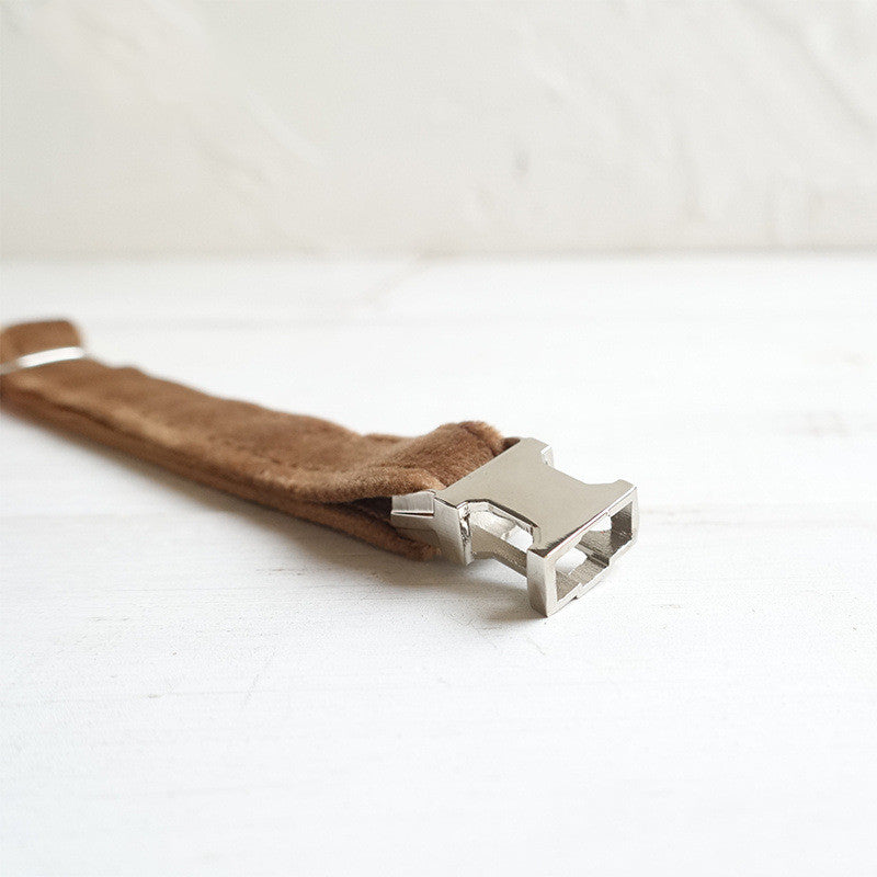 Classic Brown Pet Collar With Bell