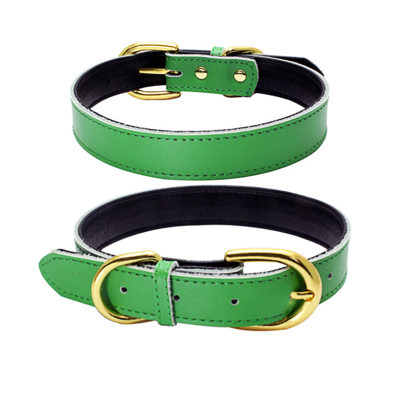 Cat/Dog Classic Look Leather Collar Genuine Cowhide