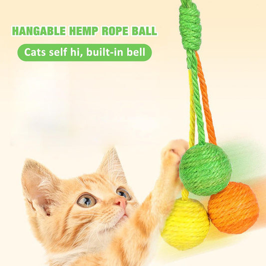 Cat Scratcher Sisal Rope Balls, Interactive Chewable Scratcher