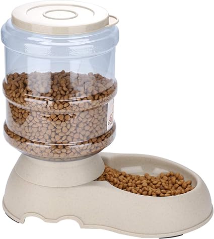 Water And Food Gravity Dispensers With Bowls Eating Drinking Dogs Cats