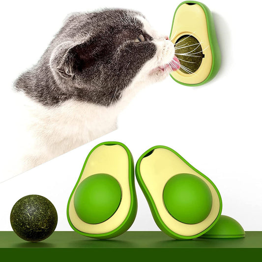 Cute Avocado Dental Clean Catnip Ball Toy for Cats