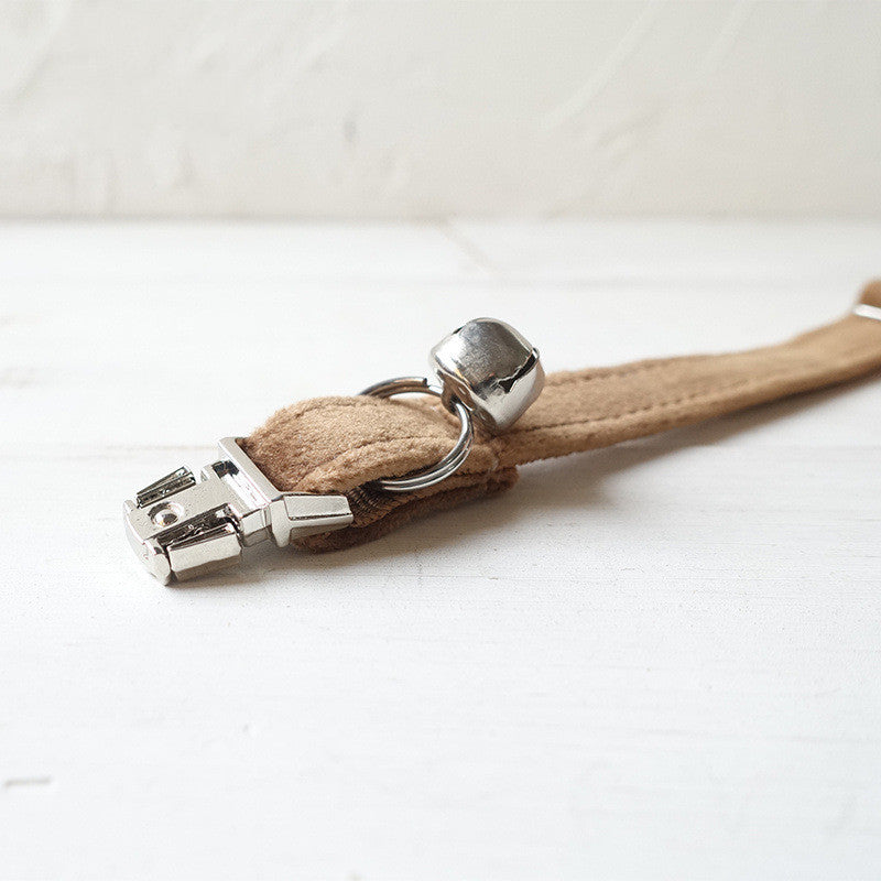 Classic Brown Pet Collar With Bell