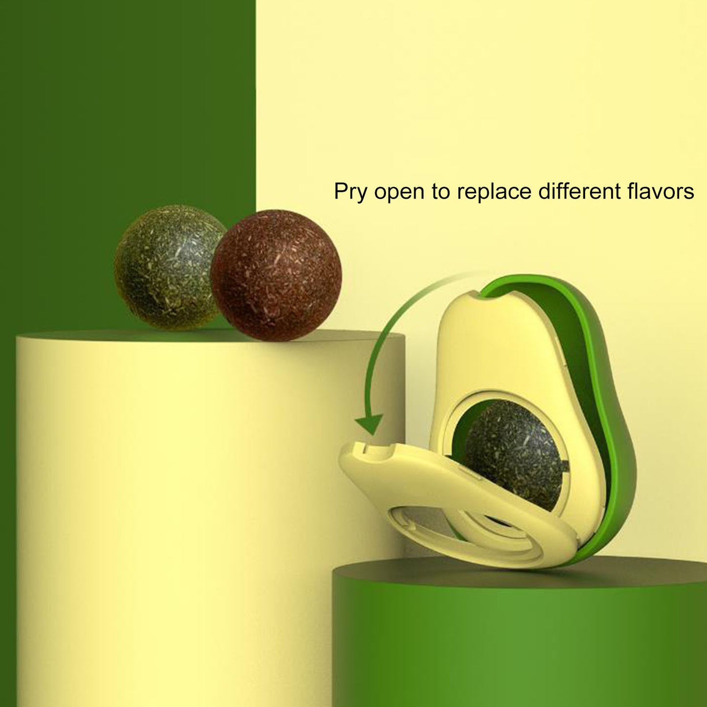 Cute Avocado Dental Clean Catnip Ball Toy for Cats