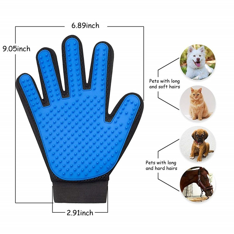Grooming Glove For Dogs/Cats Pet Hair De-shedding Brush Cleaning Massage