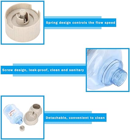 Water And Food Gravity Dispensers With Bowls Eating Drinking Dogs Cats