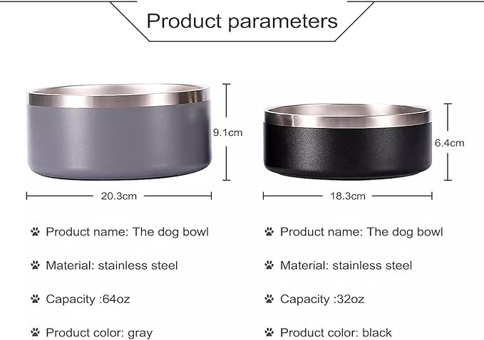 Stainless Steel Pet Food and Water Bowl