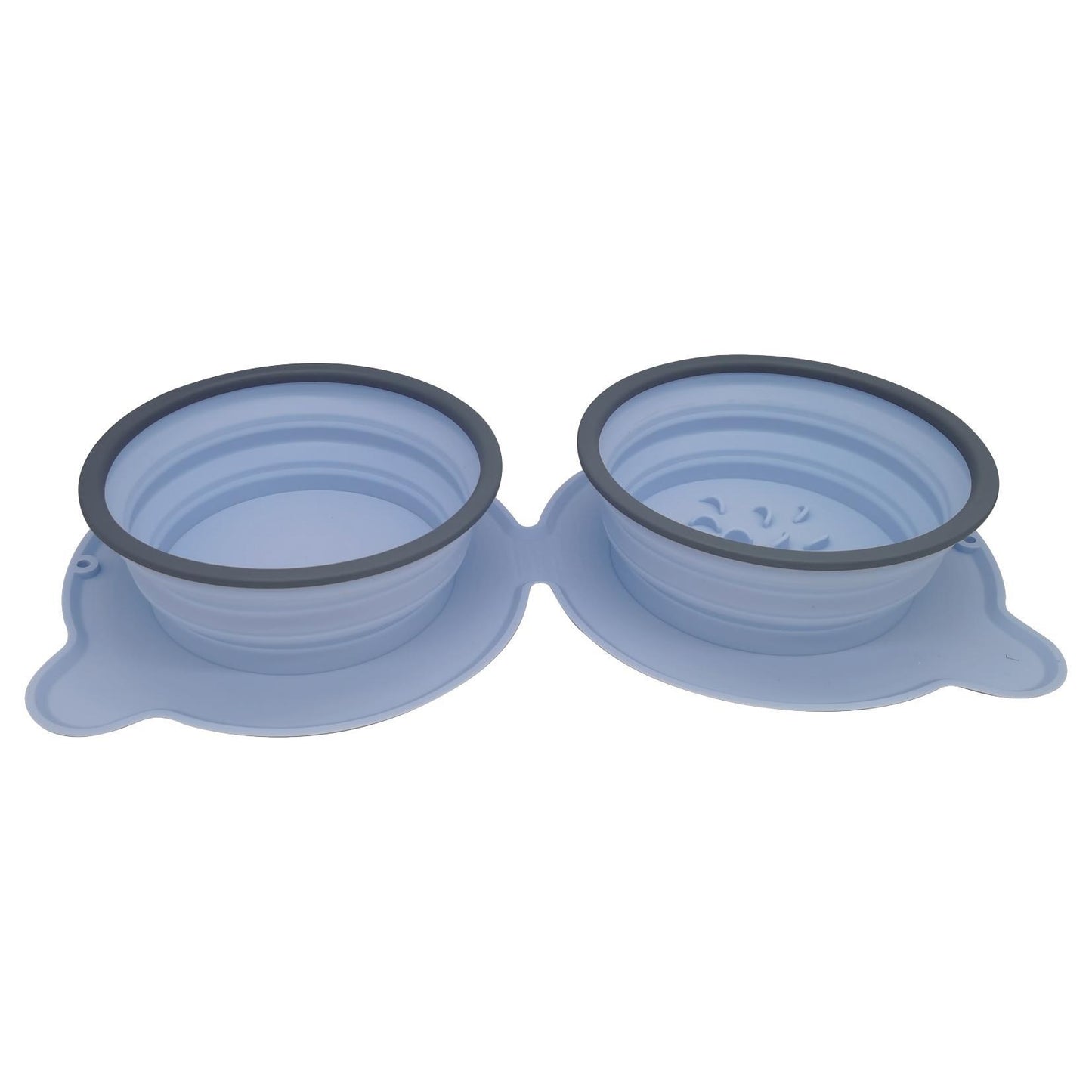Foldable Non-Slip Travel Outdoor Silicone Double Dog/Cat Food Bowls