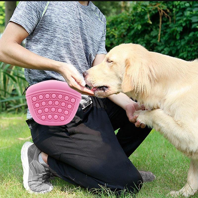 Dog Treats Waist Pouch Bag Silicone Pet Training Snack Clip-on Outdoor