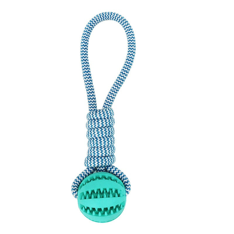 Rubber Hemp Dog Toy Ball & Rope Bite Resistant & Tooth Cleaning