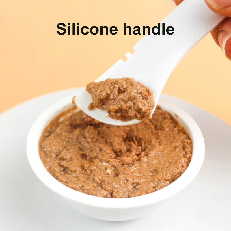 Pet Canned Spoon & Jar Cover & Opener For Opening, Feeding & Mixing Wet & Dry Food