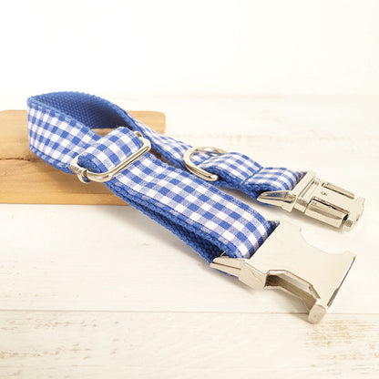 Blue Checked Pet Lead & Collar
