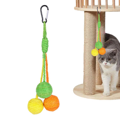 Cat Scratcher Sisal Rope Balls, Interactive Chewable Scratcher