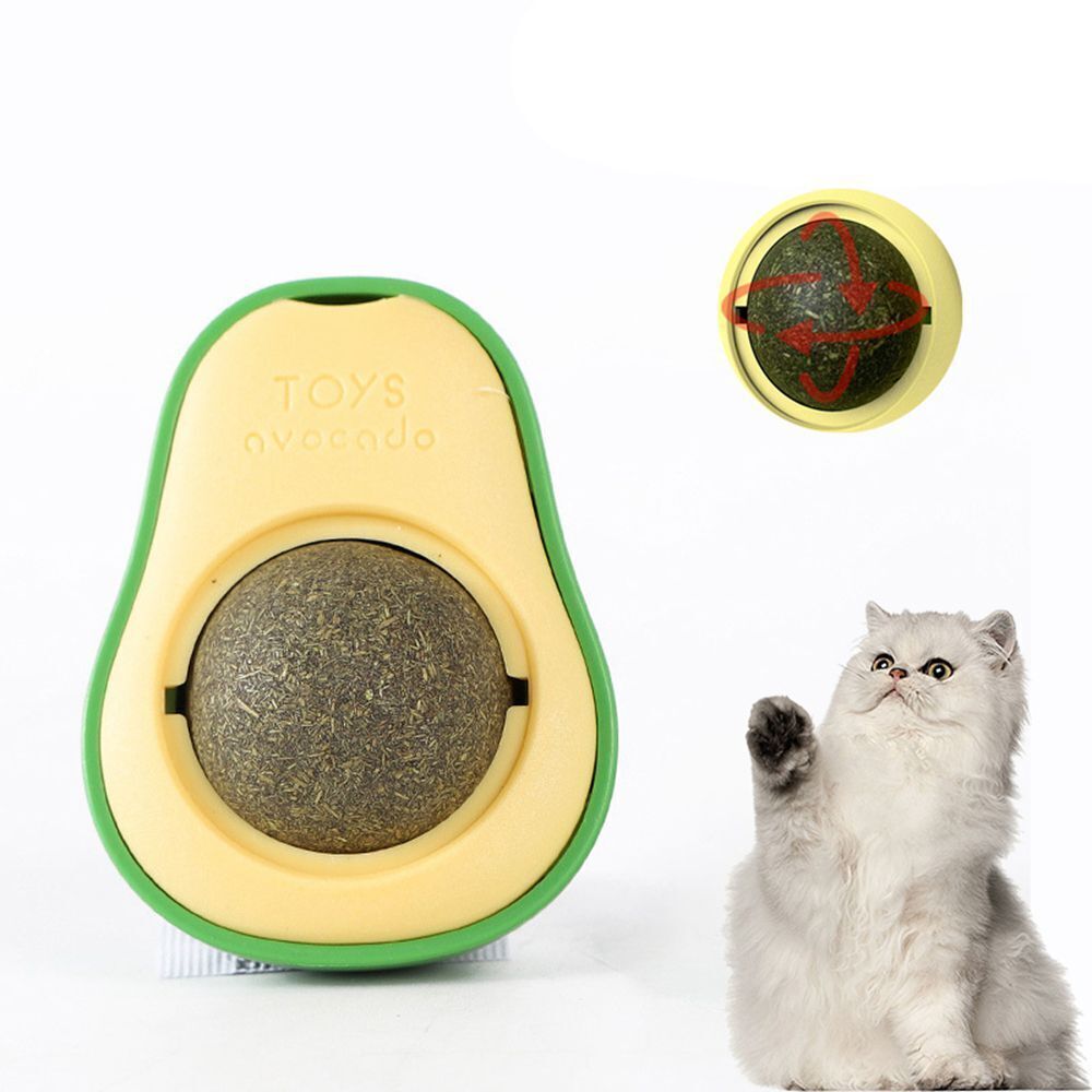 Cute Avocado Dental Clean Catnip Ball Toy for Cats