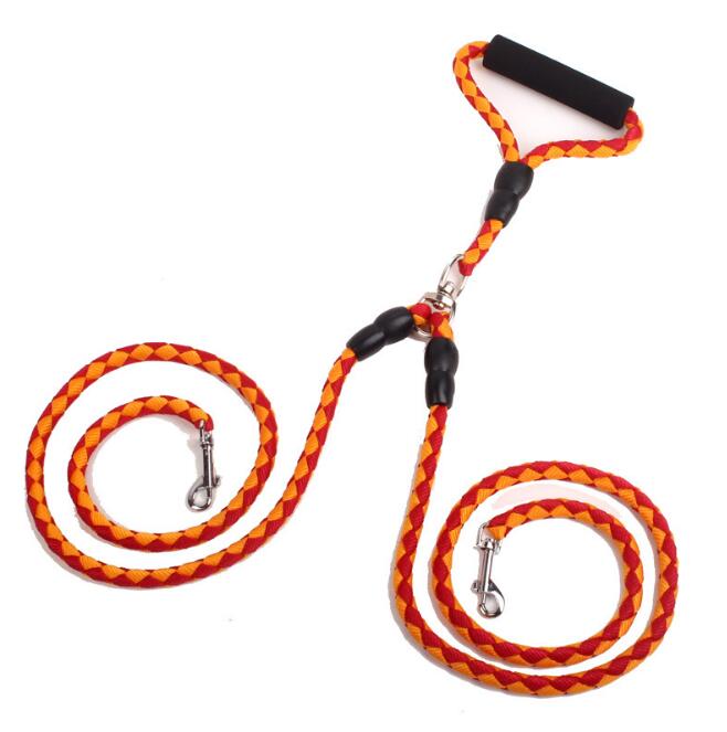 Double-Ended Dog Lead Nylon Rope Dual Lead