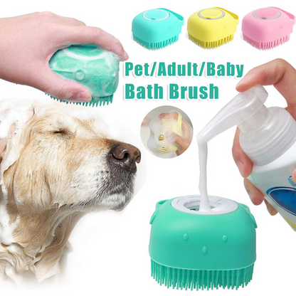 Silicone Pet Bath Shampoo Massage Brush Cat/Dog Cleaning Tool Comb