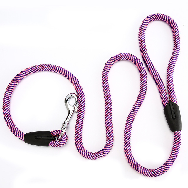 Dog Quick Release Lead Rope Black / Purple 1.2m