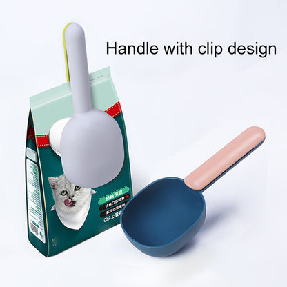 Pet Food Scoop 50g With Bag Clip Handle For Dogs & Cats